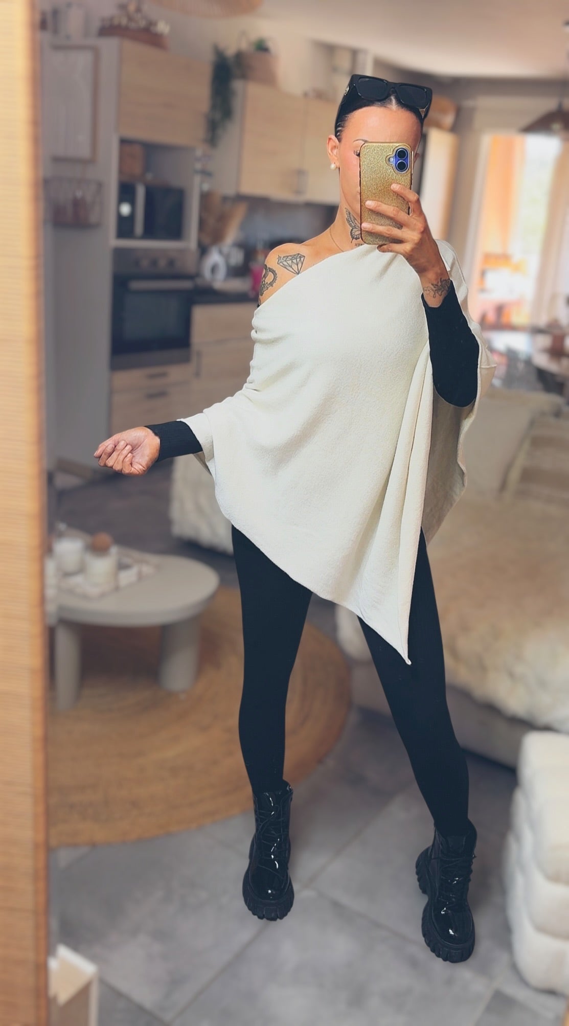 Pull cape cachemire